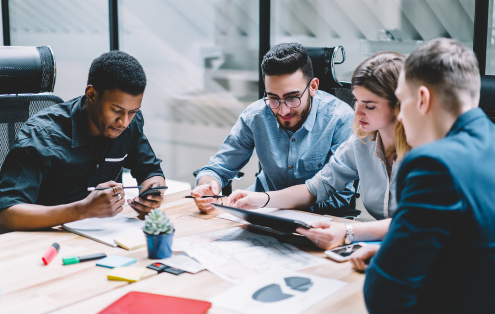 Group of people working together